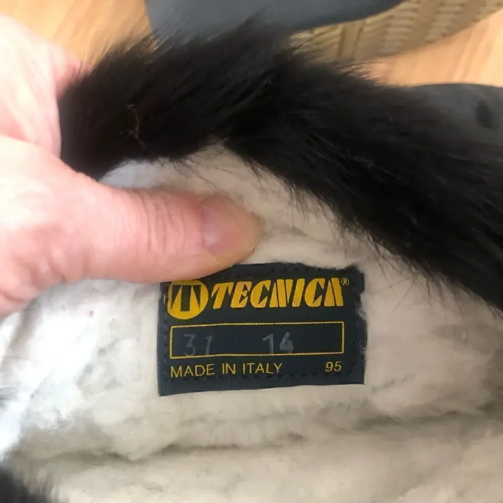 Tecnica Black Fur Colorful Ski Winter Sherpa Lined Boots
